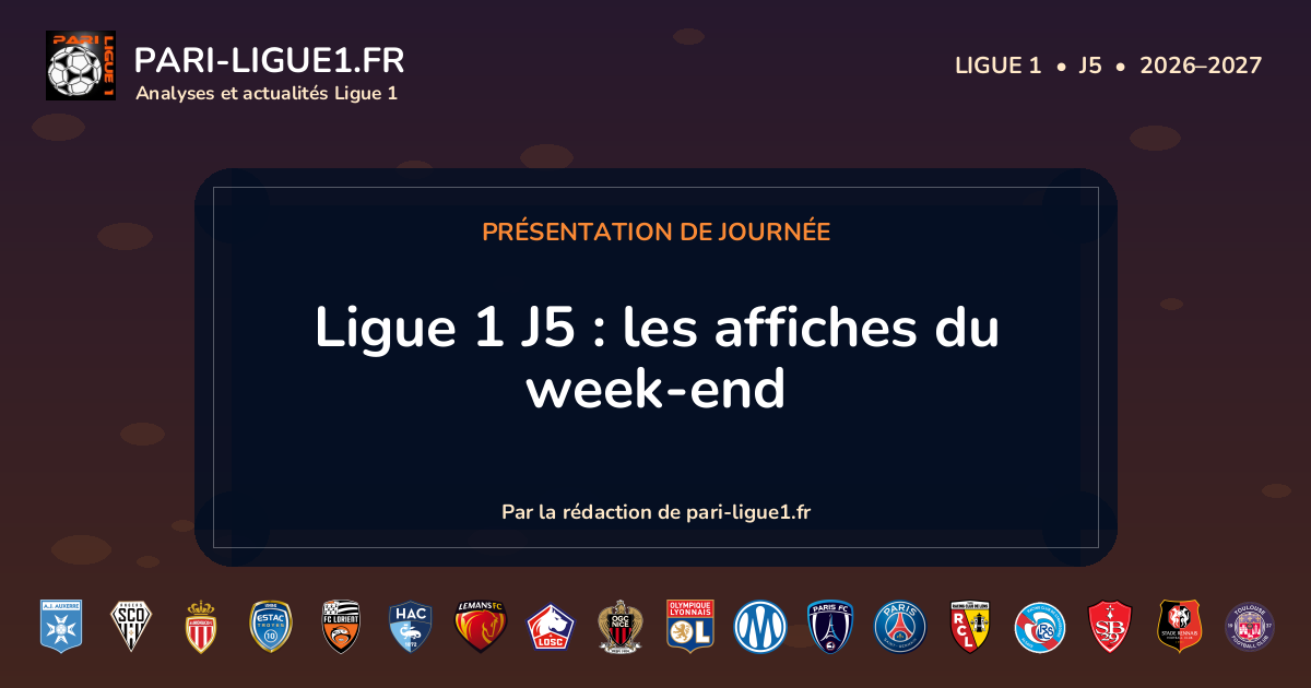 Présentation de la journée 5 de Ligue 1.
